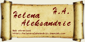 Helena Aleksandrić vizit kartica